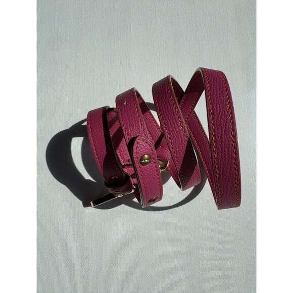 BNWT Jeff Wan Fuchsia Pink Lunch Box Purse W Long Strap - Picture 10 of 10